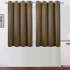 Brown Thermal Blackout Curtains/52 x 45 Inch/Set of 2 Panels Room Darkening by Lemomo