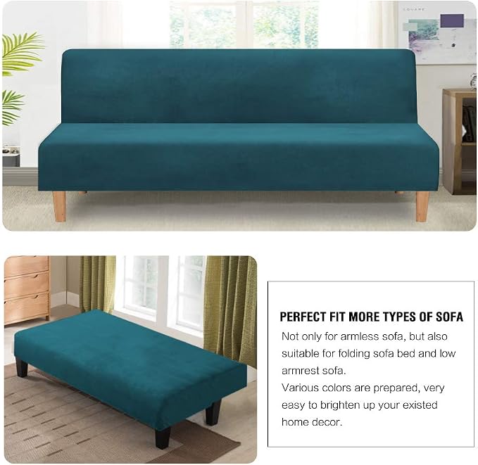H.VERSAILTEX Real Velvet Futon Cover Armless Sofa Covers Sofa Bed Covers - Image 5