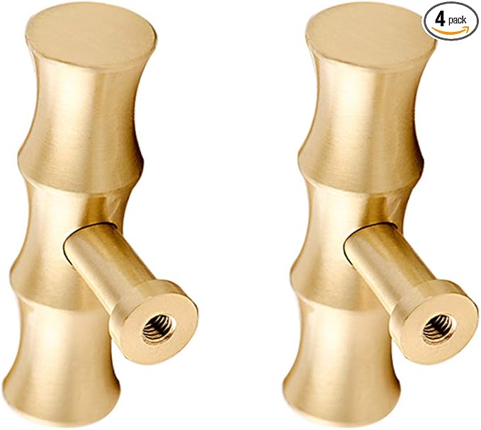 Bamboo Brass Kitchen Cabinet Knobs Gold Drawer Dresser Pulls Tbar Furniture by Unknown