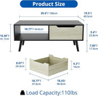 Cozy Castle Modern Coffee Table, Wooden Cocktail Table - Image 2