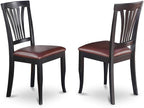 East West Furniture Avon 36" Faux Leather Dining Chairs in Black by EastWestFurniture