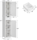 Iwell Tall Bathroom Cabinet, Slim Narrow Bathroom Storage Cabinet - Image 3