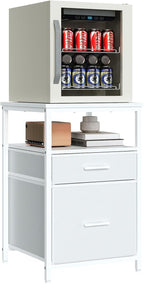 Herture Mini Fridge Stand with 3 Storage, Mini Fridge Cabinet, Beverage Fridge - Image 7
