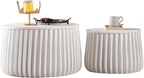 46.46'' White Round Coffee Table Set of 2 - Image 8