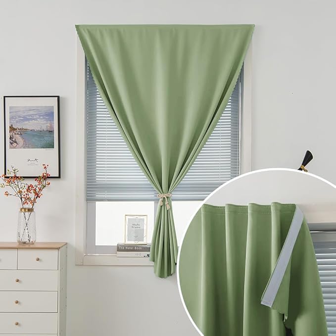 Portable Light Blocking Curtains Self-Stick Design, Removable Adhesive Window - Image 2