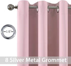 Yakamok Room Darkening Curtains 52x108 inch Long Pink-Living Room | 2 panels - Image 2