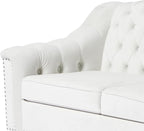LEVNARY White Velvet Chair for Bedroom, Upholstered Sofa Chair - Image 6