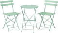VINGLI Outdoor Folding Bistro Table and Chairs Set of 2, 3-Piece Bistro Set by VINGLI