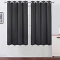 Dark Grey Blackout Curtains 66 x 63 Inch Length/Set of 2 Curtain Panels/Thermal by Lemomo