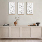 IARTTOP White Abstract Wood Wall Art Framed 8x16 Inch Set of 3 Modern - Image 4