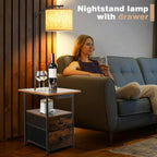 PESRAE Floor Lamp with Table & 2 Drawers, End Table with 3 Color Temperature - Image 5