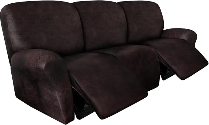 ANARACHON Leather Look Recliner Couch Cover 8-Piece Recliner Sofa Slipcovers 3 by ANARACHON
