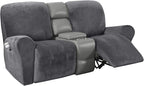 H.VERSAILTEX Velvet Stretch Recliner Couch Covers 6-Pieces Recliner Loveseat by HVERSAILTEX
