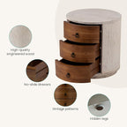 SUNBURY End Table Living Room Small Side Table w 3 Drawers, Farmhouse - Image 8