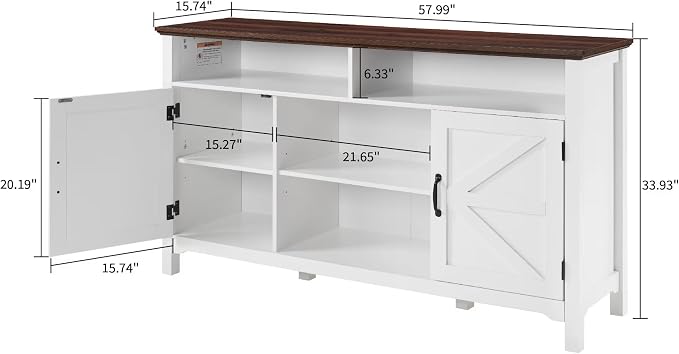 Farmhouse Sideboard Buffet Cabinet - Image 2