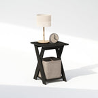 Furinno TIDUR Night Stand, Open Shelf Design X-Legs Nightstand, Criss-Crossed - Image 3