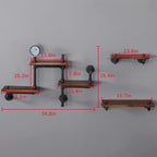 Industrial Floating Pipe Wall Shelves Rustic Wood Shelving, 5 Layer Pipe Design - Image 3