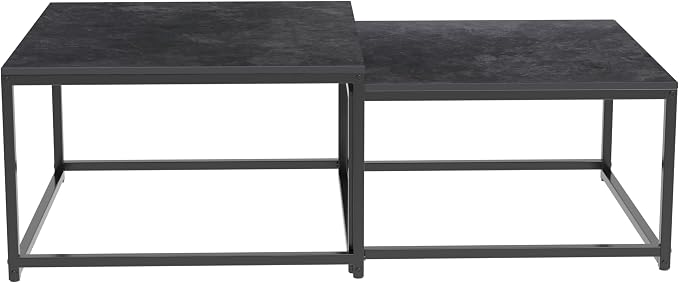 Wisfor Nesting Tables Set of 2, Nesting Black Coffee Table Set - Image 8