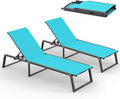 Aluminum Chaise Lounge Chair Outdoor, Foldable& No Assembly Patio Pool Lounge by Oasbira