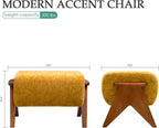Linen Padded footstools Mid Century Modern Ottoman - Image 2