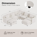 ELUCHANG 114" Oversized V-Shaped Cloud Couch Modular Sectional Sofa - Image 2
