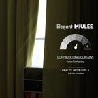 MIULEE Velvet Curtains 52x90 inches 2 Panels Moss Green Blackout Curtains | - Image 5