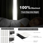 Topfinel Snow White Blackout Linen Curtains 108 Inches Long - Image 6