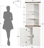 TEENFON Farmhouse Corner Cabinet, Bathroom Cabinet - Image 3