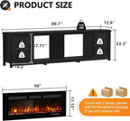 MXV 80" Fireplace TV Stand, Modern Entertainment Center - Image 2