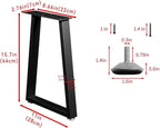 Bench Table Legs 16 Inch, Trapezoid Heavy Duty Metal Coffee Furniture Legs Set - Image 6