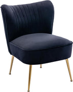 Velvet Accent Chair Set of 2 Comfy Living Room Chair Armless Slipper Chair Mid - Image 8