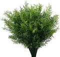 XLFAQXM Artificial Plants Flowers Grass Shrubs 8 Pack No Fade Faux Plastic Flowers Outdoor for Farmhouse Garden Porch Patio Indoor Wedding Decoration Greenery Fake Plants uv Resistant by XLFAQXM