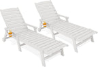 KINGYES HDPE Lounge Chair Outdoor Set of 2, Patio Chaise Lounge Recliner by KINGYES
