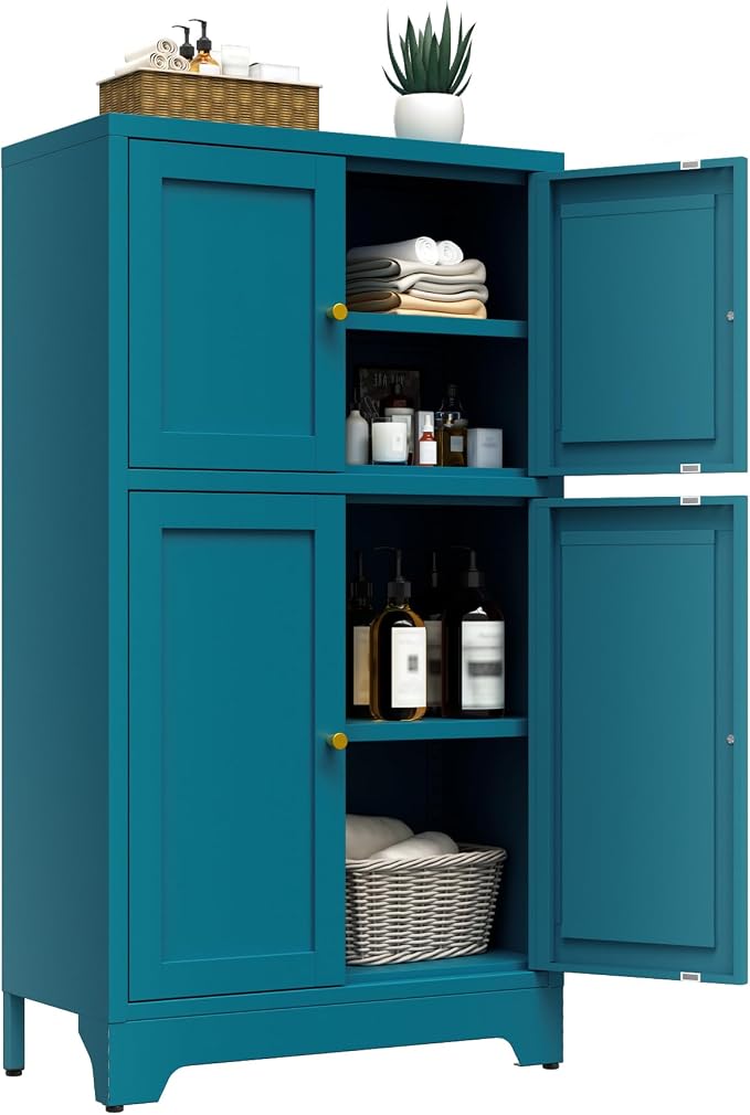 Bevivog Bathroom Floor Storage Cabinet, Metal Accent Cabinets by BevivogStylishCabinetsOrganizeYourSpace