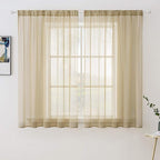 MIULEE Beige Sheer Curtains 54 X 45 Inches Beige, 2 Panels | Solid Color by MIULEE