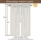 Chyhomenyc Extra Long White Sheer Curtains 108 Inches Long 2 Panels, Light - Image 2
