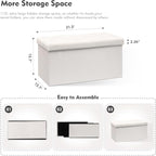 B FSOBEIIALEO Folding Storage Ottoman, Long Ottomans Shoes Bench, Velvet - Image 3