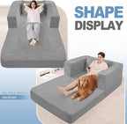 Futon Sofa Bed with Pillow, 3-in-1 Sleeper Sofa Bed with Removable Cover - Image 6