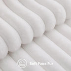decorUhome Fall Faux Fur Throw Pillow Covers 26x26 Set of 2 White | Decorative - Image 2