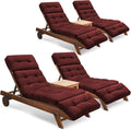 Outdoor Chaise Lounge Chair Cushion Set of 4, Thickened 74.4 x 22 x 4.7 Inches by Tycdiose