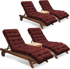 Outdoor Chaise Lounge Chair Cushion Set of 4, Thickened 74.4 x 22 x 4.7 Inches by Tycdiose