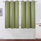 Sage Green Blackout Curtains/38 x 54 Inch/Set of Two Panels Grommet Living Room by Lemomo