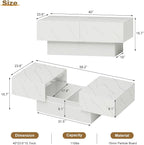 HedoAjim White Marble LED Coffee Table - Image 2