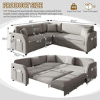 Queen Size Sleeper Sofas Convertible Couches, L Shaped Sectional Couch - Image 3
