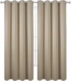 Blackout Curtains 52 x 90 Inch Long Beige Curtains Set of 2 Panels Room - Image 2
