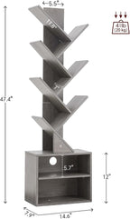 SUNMORY 6 Tier Tree Bookshelf, Tall Bookcase - Image 2