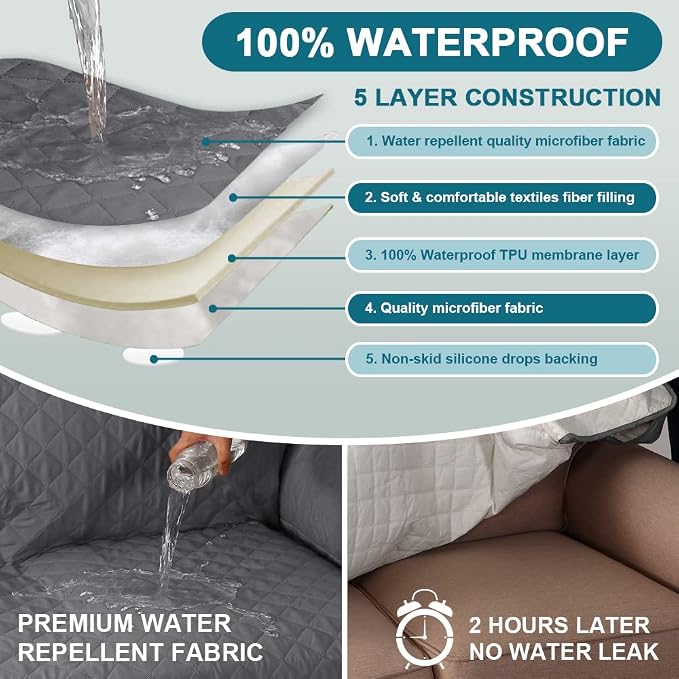 Turquoize 100% Waterproof Sofa Covers Chair Cover Armchair Couch Protector - Image 3