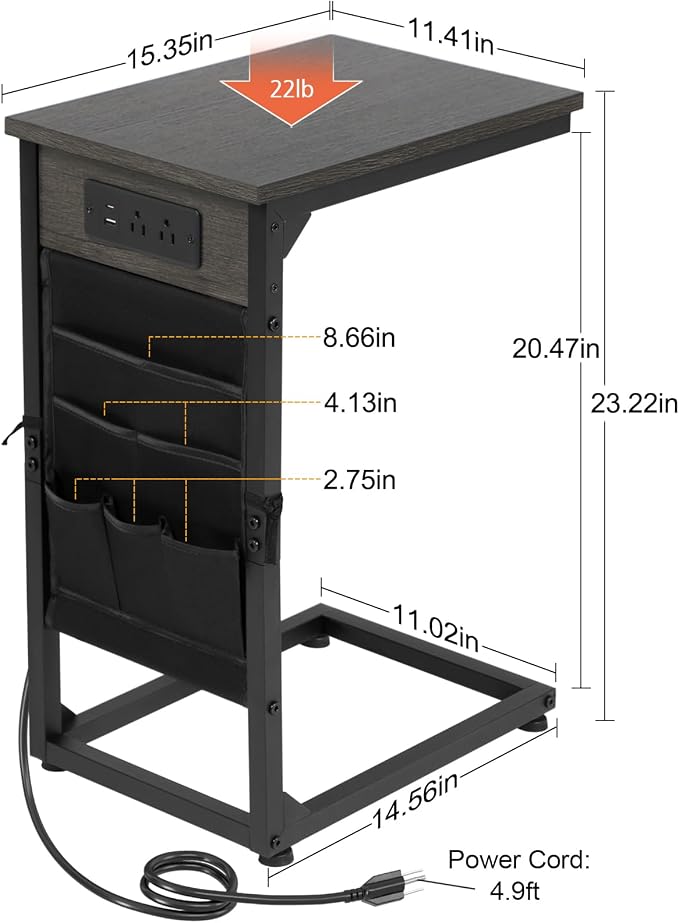 AMHANCIBLE C Shaped End Table - Image 3