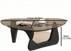 EASYSOUL Modern Glass Coffee Table, 44.88" D x 32.28" W x 15.75" H, Abstract - Image 2