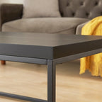 CENSI Modern Square End Table, Extra Thick 1.6" Wood Top & Metal Frame - Image 8